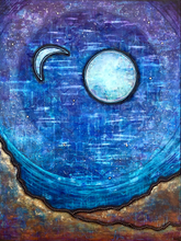 Load image into Gallery viewer, Two Moons - Original Light Reactive Painting